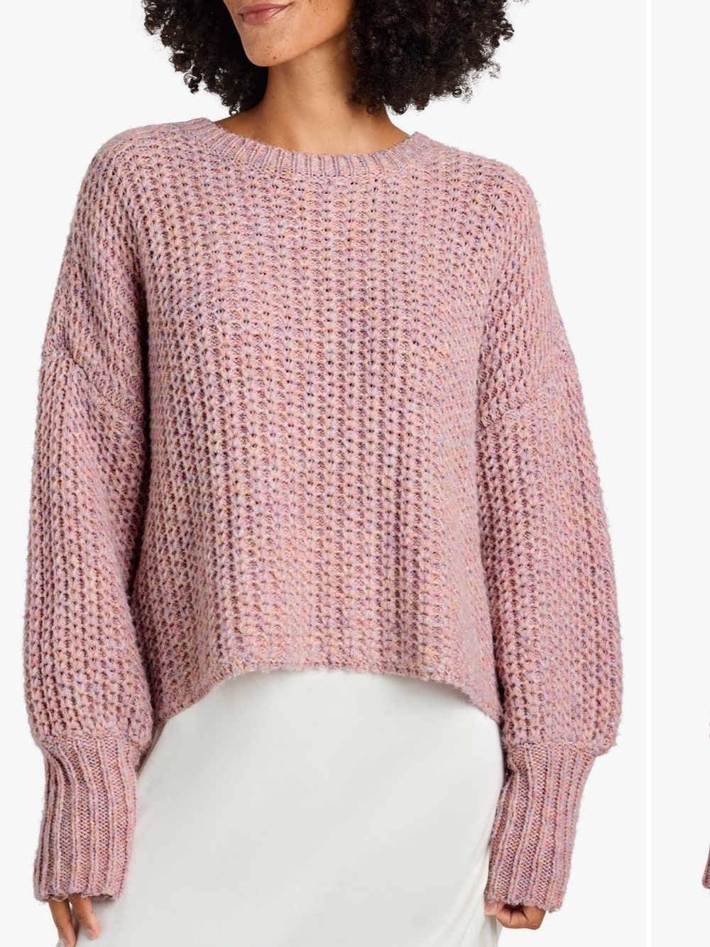 Splendid piper crewneck Pink Chunky Knit Sweater